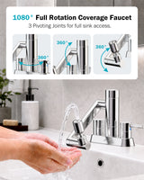 Frizzlife MF1080-D Series Bathroom & Kitchen Faucet with Water Filter, Polished Chrome, 360° Swivel Aerator, view 6
