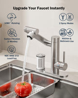 Frizzlife MF1080-S Series Bathroom & Kitchen Faucet with Water Filter, Brushed Nickel, view 2