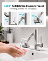 Frizzlife MF1080-S Series Bathroom & Kitchen Faucet with Water Filter, Brushed Nickel, view 4