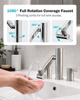 Frizzlife MF1080-X Series Bathroom & Kitchen Faucet with Water Filter, Brushed Nickel, view 4