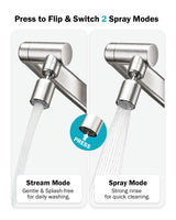 Frizzlife MF1080-X Series Bathroom & Kitchen Faucet with Water Filter, Brushed Nickel, 360° Swivel Aerator, view 5