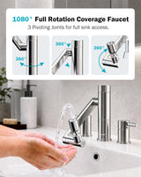 Frizzlife MF1080-X Series Bathroom & Kitchen Faucet with Water Filter, Polished Chrome, 360° Swivel Aerator, view 4
