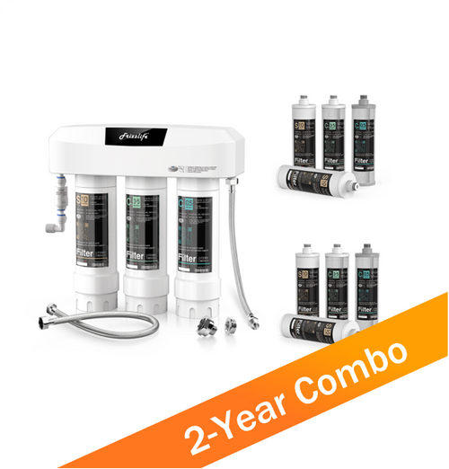 Frizzlife SK99-NEW Under Sink Water Filter with a TWO-Year Replacement Filters Combo