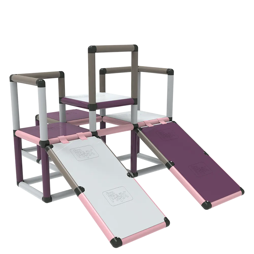 Funphix All -in-1 Construction Set – STEM Learning Indoor/Outdoor Toy – Neutral Colors – Grey, Pink, purple, view 2