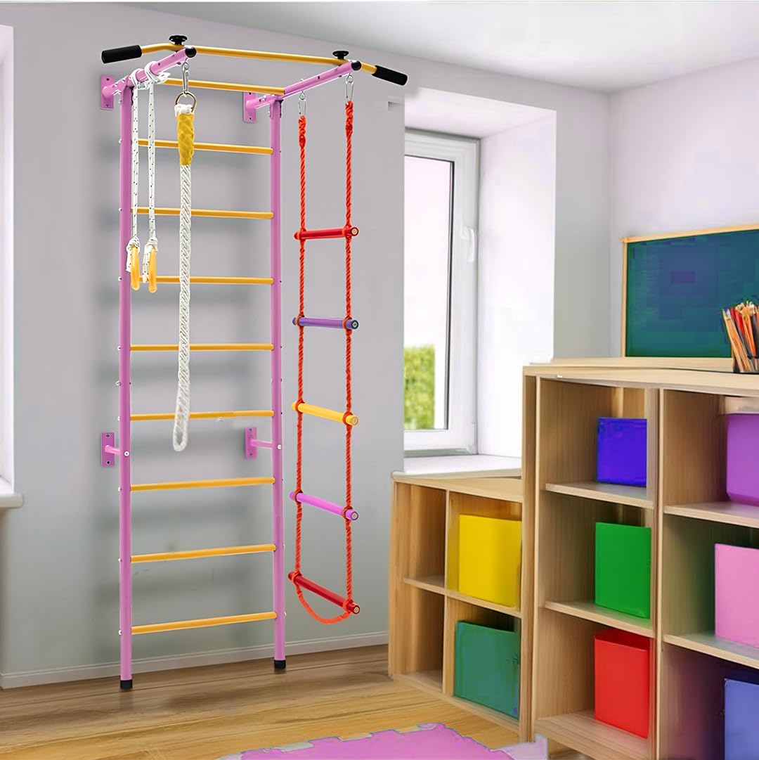 Funphix 5 In 1 Swedish Ladder Wall Gym Set – Small – Pink, view 5