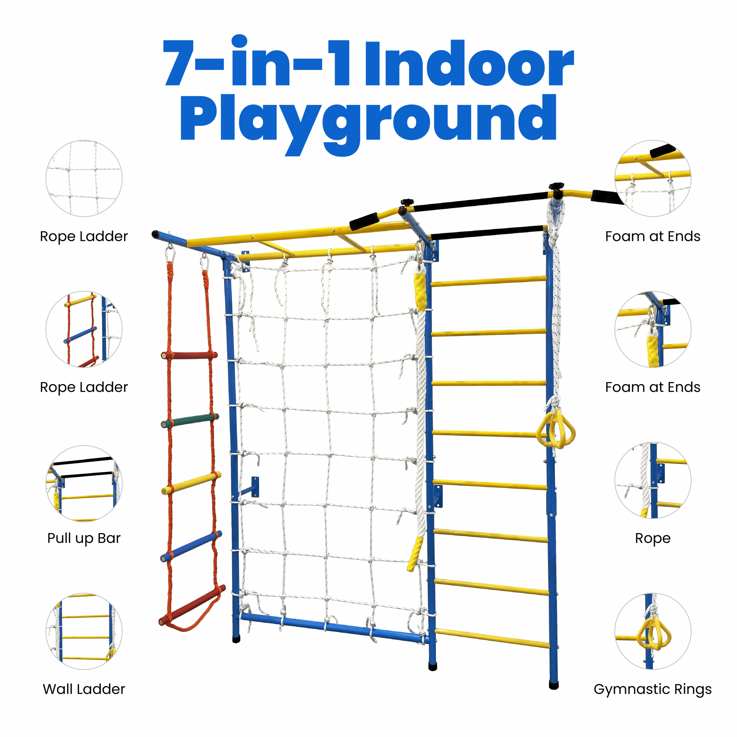 Funphix 7 In 1 Swedish Ladder Wall Gym Set – Large, view 5