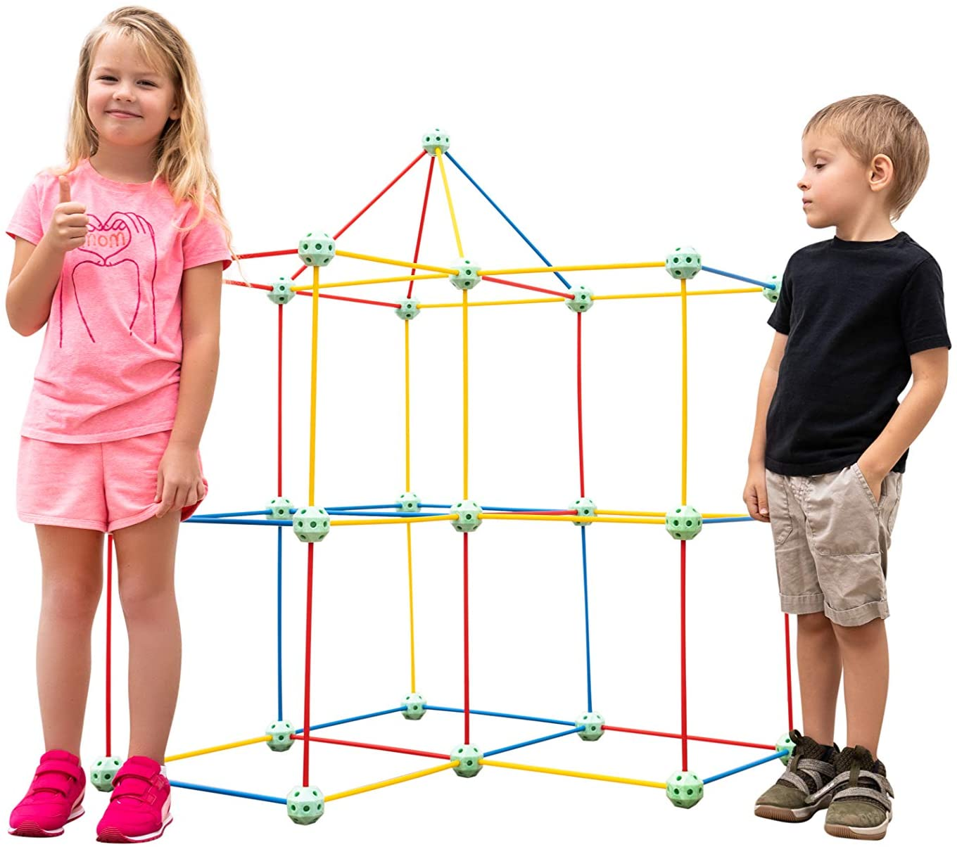 Funphix 86 Pc Glow Glow Rainbow Kit – Age 5+ Colorful Glow in The Dark Fort Building Kit – Fun Fort Construction Toy Encourages Creative Play, view 6