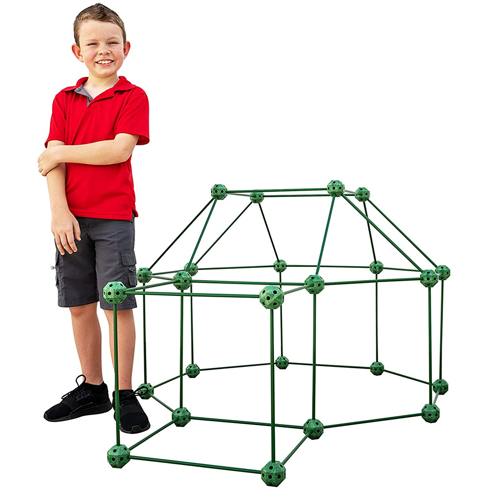 Funphix 93 Pc Super Soldier Army Kit – Age 5+ Army Fort Building Kit with Green Poles, Army Sheet & Lights – Fun Construction Toy Encourages Imagination, view 2