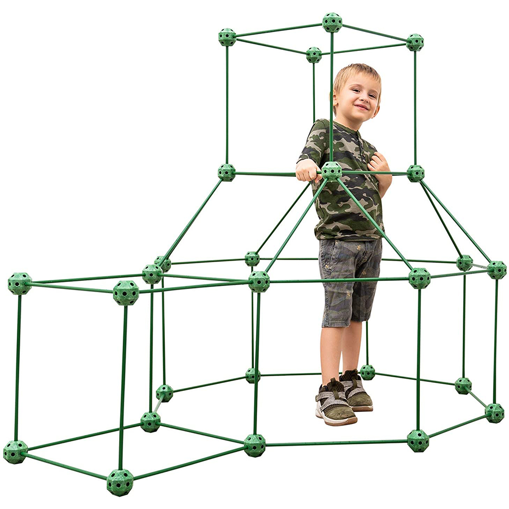 Funphix 93 Pc Super Soldier Army Kit – Age 5+ Army Fort Building Kit with Green Poles, Army Sheet & Lights – Fun Construction Toy Encourages Imagination, view 5