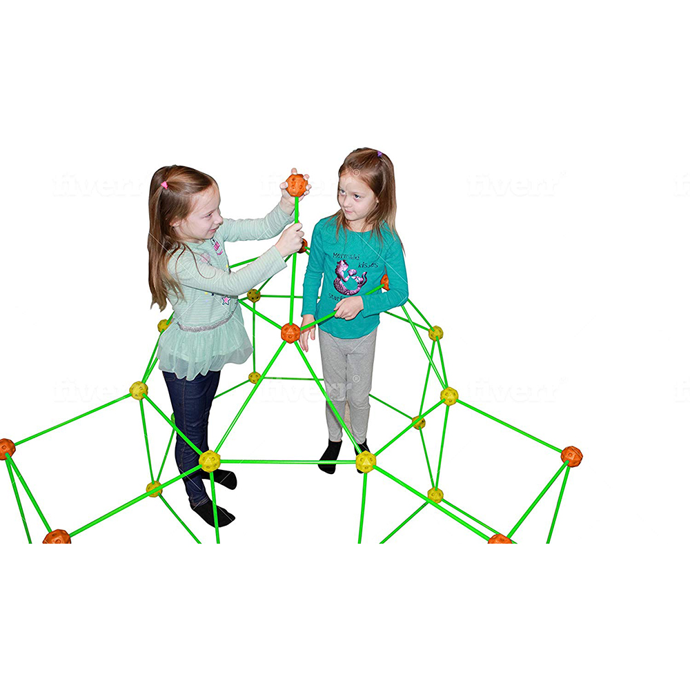 Funphix Fort 154 Pc Set for Supersized Glow in The Dark Fort Building – Encourages Teamwork, Stimulates Imagination for Age 5+(Orange / Yellow Balls), view 4