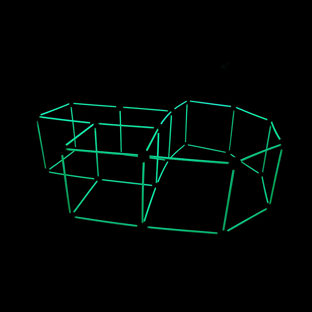 Funphix Fort 154 Pc Set for Supersized Glow in The Dark Fort Building – Encourages Teamwork, Stimulates Imagination for Age 5+(Orange / Yellow Balls), view 5