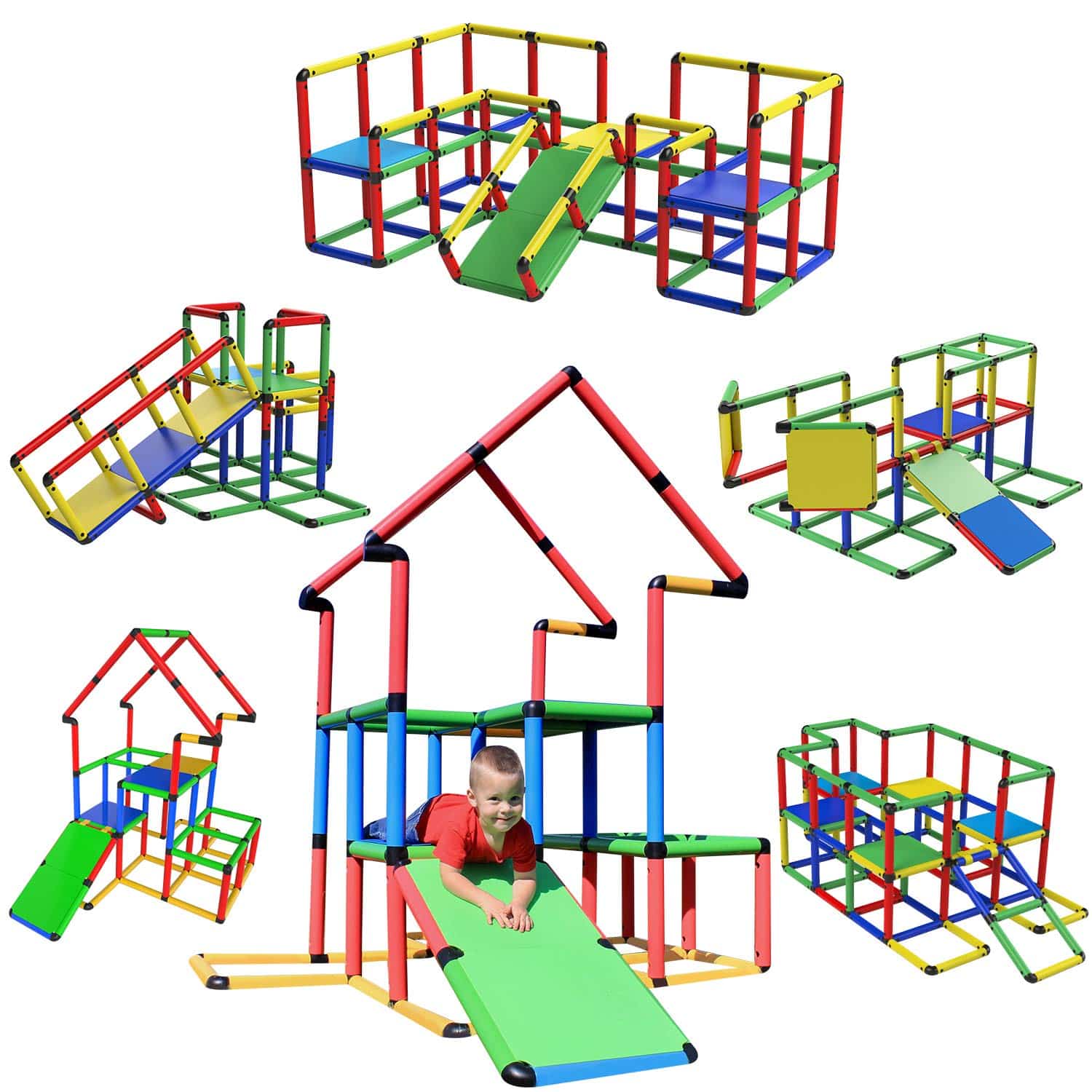Funphix “Jumbo” 467 Piece Construction Toy Set – Building Play-Structures for Indoors & Outdoors – Fun & Educational Learning Toys for Ages 2 to 12