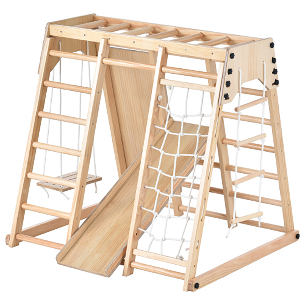 Funphix Kids Indoor Playground Playset and Jungle Gym – Slide, Monkey Bars, Swing Set and Rock Climbing Wall for Kids; Play Structure and Swing Set, view 2