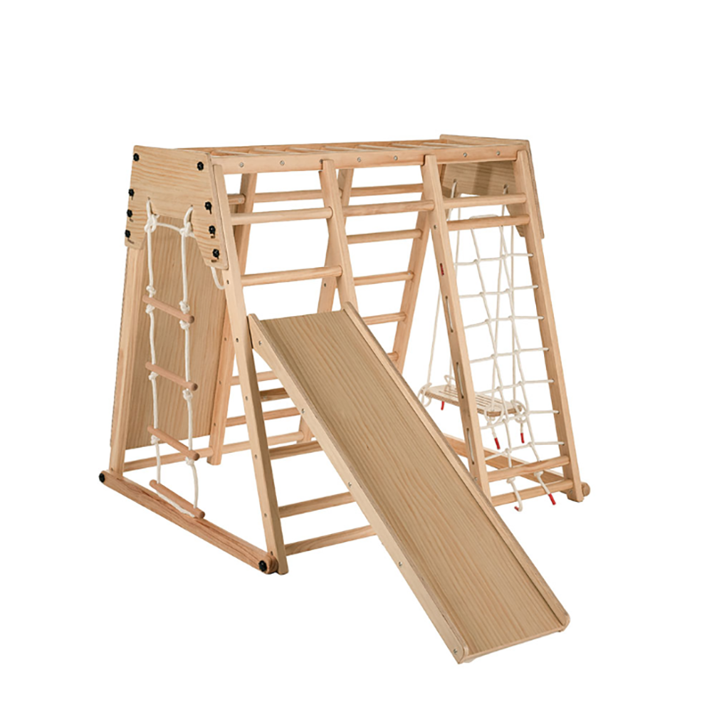 Funphix Kids Indoor Playground Playset and Jungle Gym – Slide, Monkey Bars, Swing Set and Rock Climbing Wall for Kids; Play Structure and Swing Set, view 3