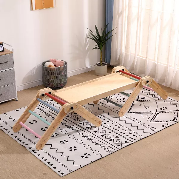Funphix Kids Modular Wooden Pikler with Ramp/Slide – Colored, view 5