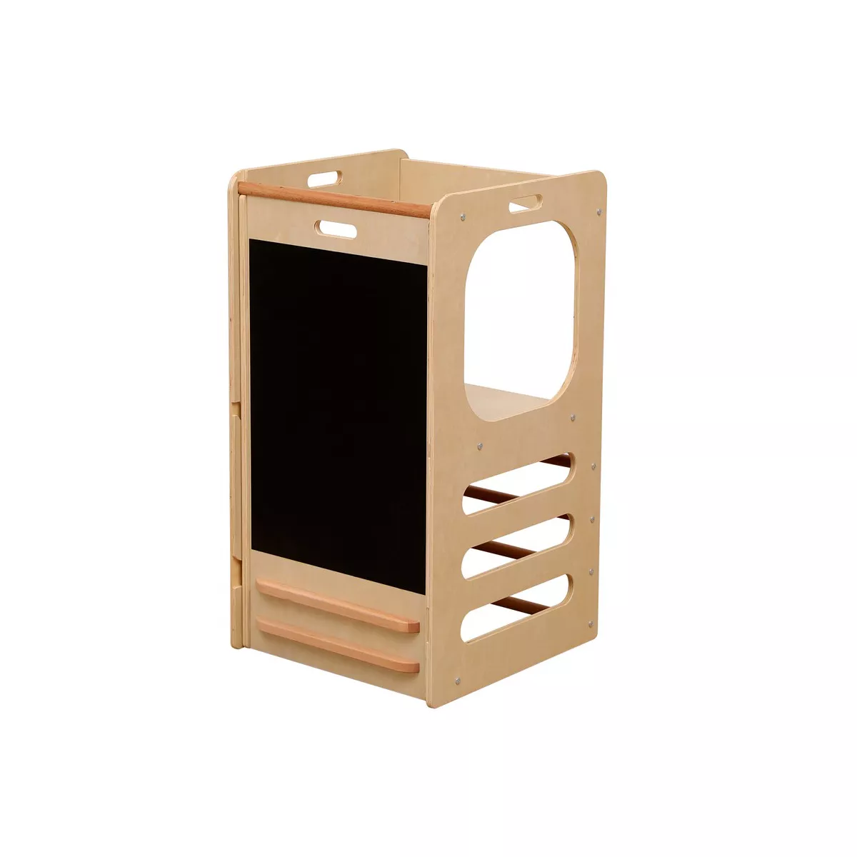 Funphix Kids Step Stool Learning Helper Tower Kitchen Stool with Chalkboard and Slide
