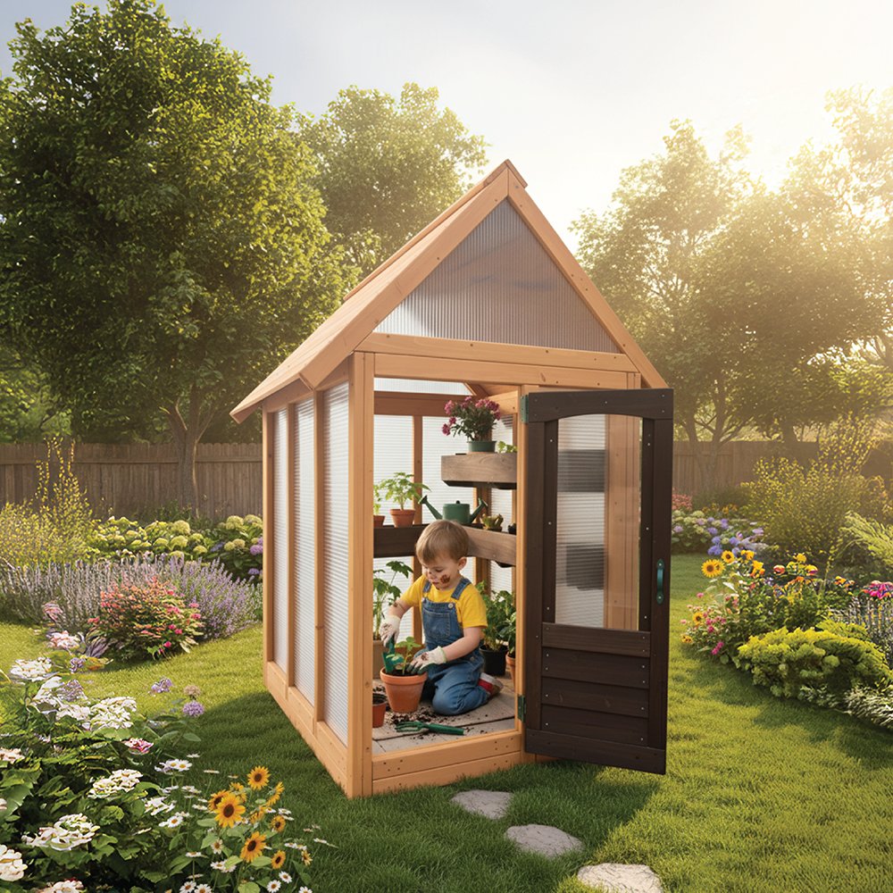 Funphix Kids Walk-In Garden Greenhouse Kit for Outdoors, view 2
