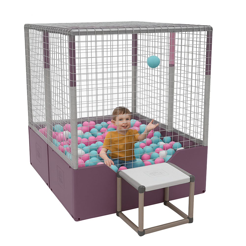 Funphix Large Ball Pits for Toddlers I Dive in Ball Pit Building Toy with Net, Bungee Cords, Tubes & Connectors I Indoor, view 3