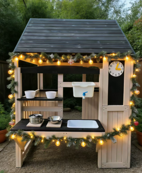Funphix Playhouse Kitchen with Water Sink & Garden Planters
