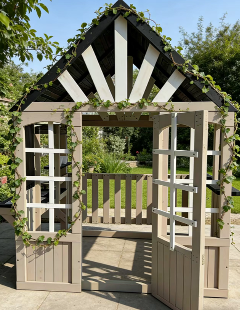 Funphix Playhouse Kitchen with Water Sink & Garden Planters, view 3