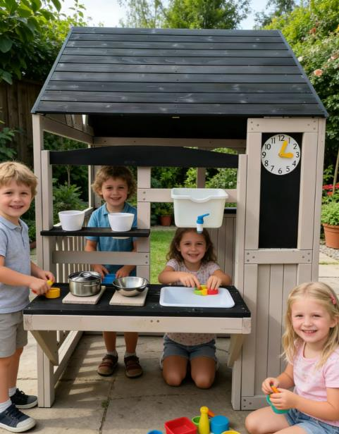 Funphix Playhouse Kitchen with Water Sink & Garden Planters, view 4