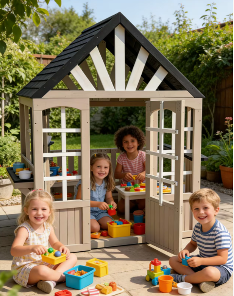 Funphix Playhouse Kitchen with Water Sink & Garden Planters, view 5