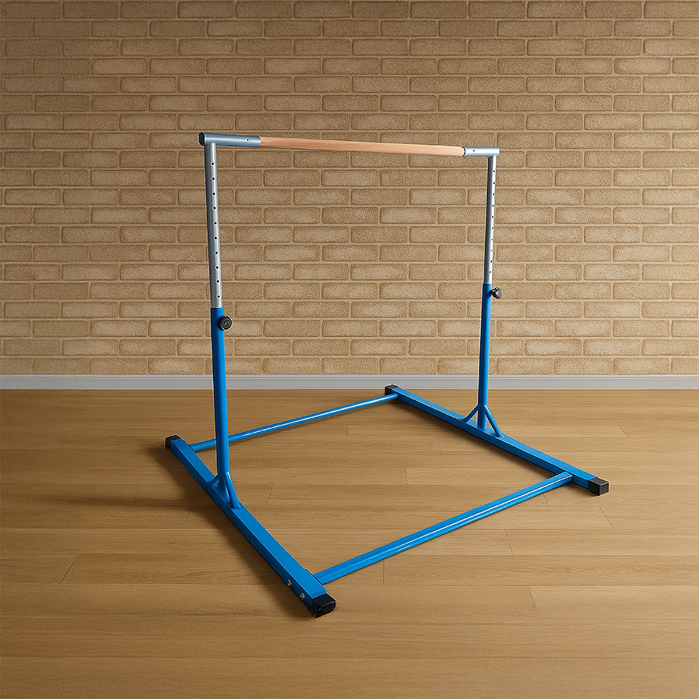 Funphix Premium Gymnastics Bar for Kid: Steel Construction with Beech Wood Horizontal Bar, view 2