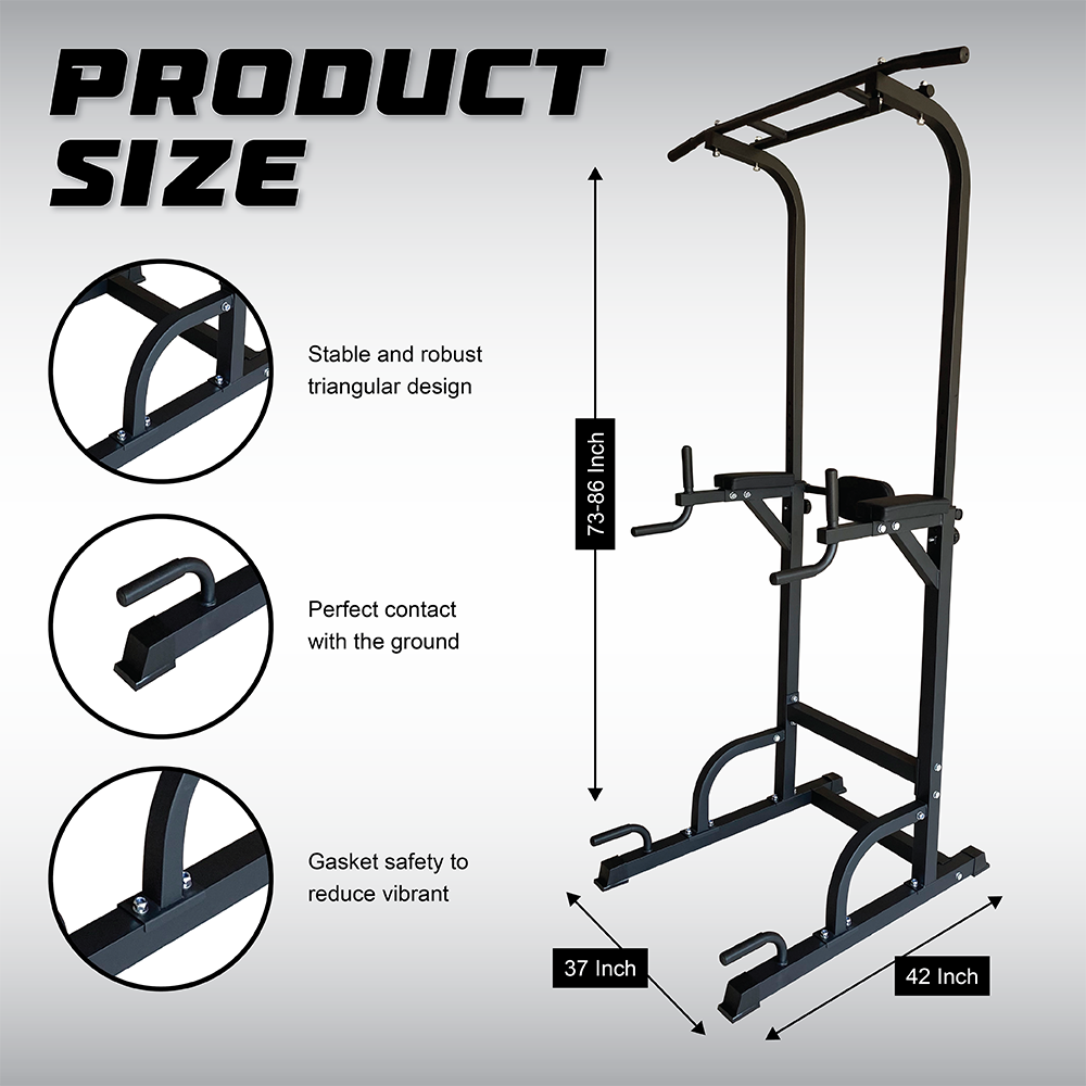 Funphix Pull Up Bar Station and Adjustable Power Tower Dip: Home Gym Exercise, view 2