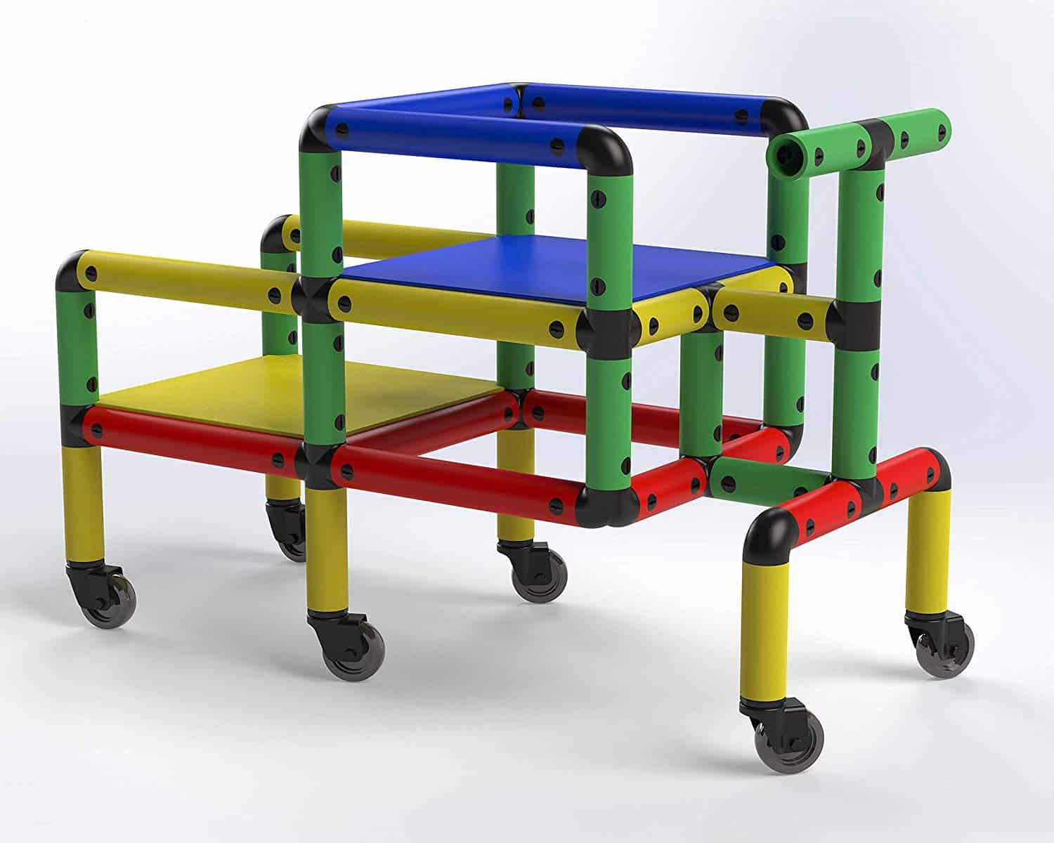 Funphix “Wheelies” – Buildable Play Structure Set with Wheels, Indoor and Outdoor STEM Learning Construction Toy for Ages 2-12 Years, view 4