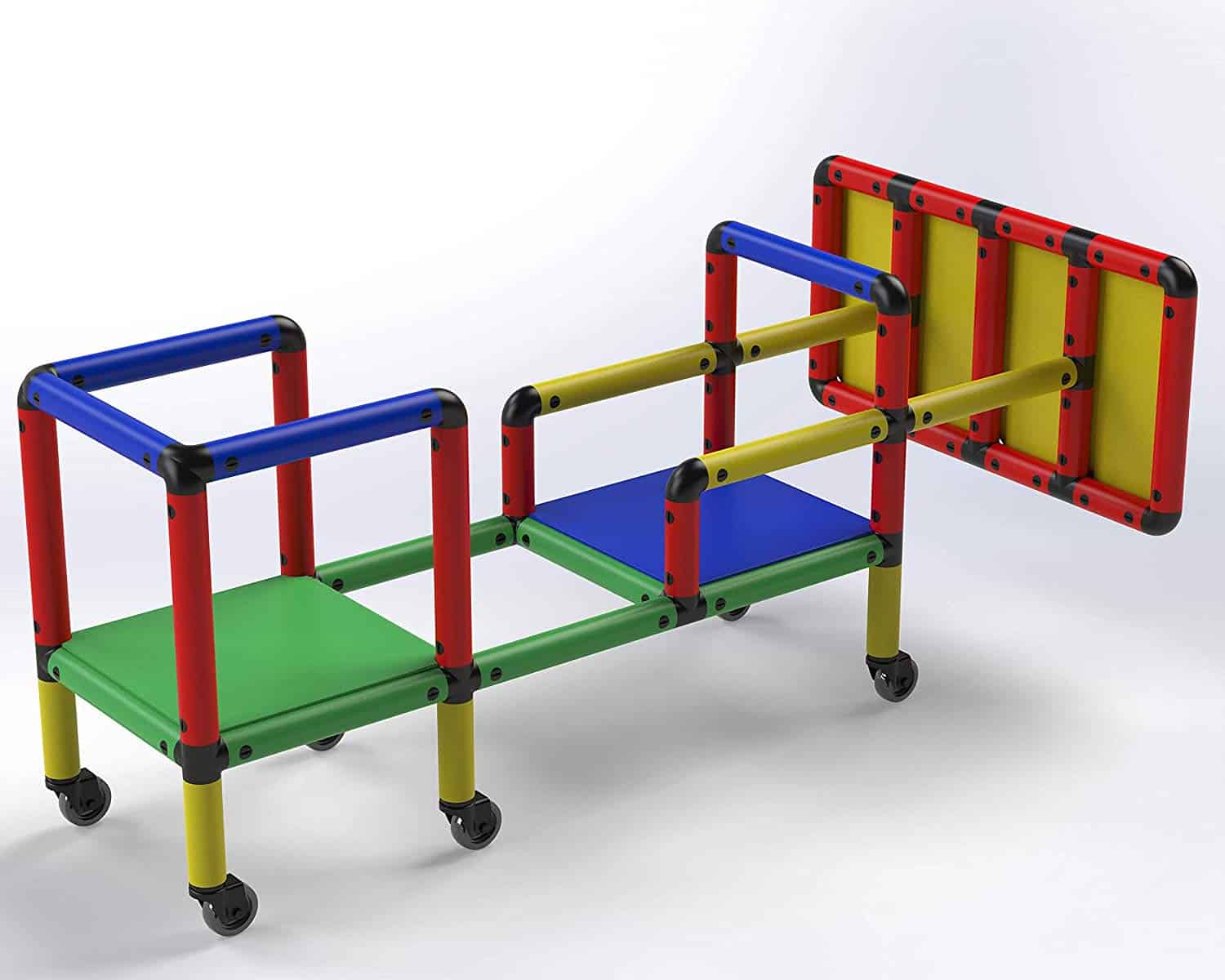 Funphix “Wheelies” – Buildable Play Structure Set with Wheels, Indoor and Outdoor STEM Learning Construction Toy for Ages 2-12 Years, view 5