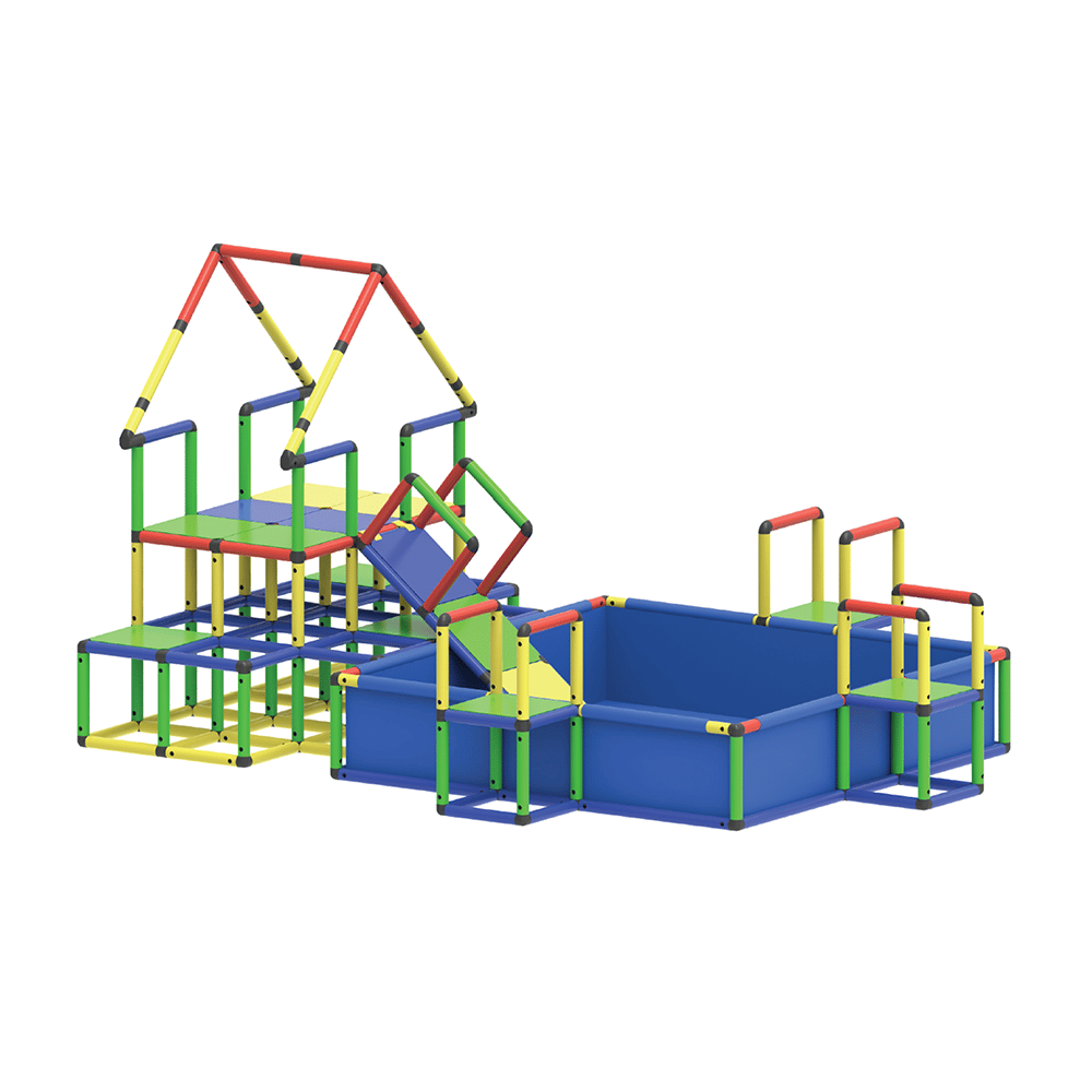 Funphix Jumbo Pool, Ball Pit & Climbing Modular Playset for Kids with Climbing and Pool Frame for Indoor Outdoor