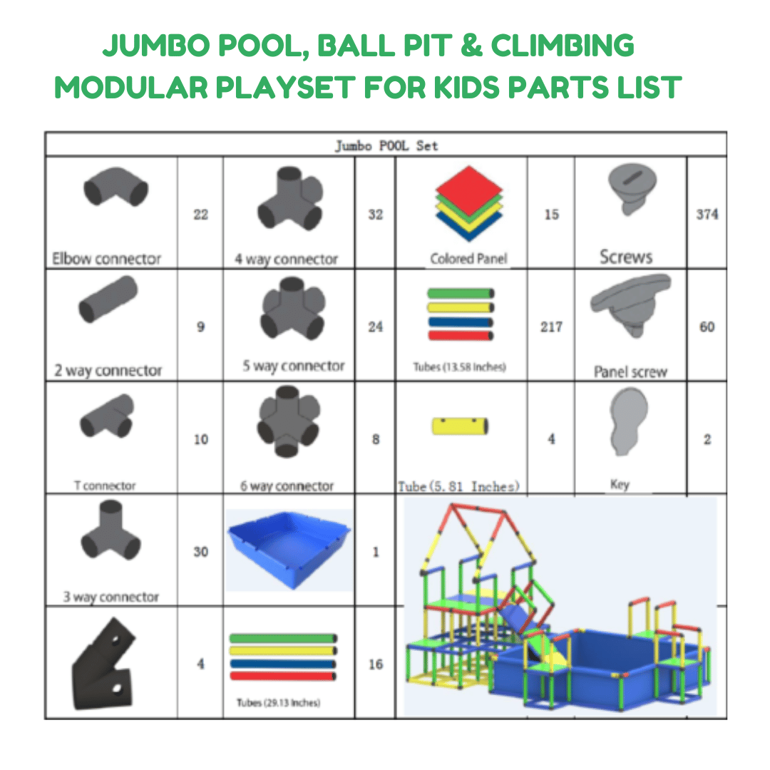 Funphix Jumbo Pool, Ball Pit & Climbing Modular Playset for Kids with Climbing and Pool Frame for Indoor Outdoor, view 2