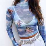 Galartsy Aesthetic Angels Mesh top, view 2