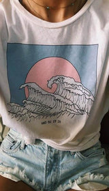 Galartsy And So It Is, Hokusai Wave Aesthetic T-Shirt, view 2