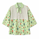 Galartsy Botanical Patchwork Short Sleeve Shirt, view 2