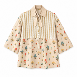 Galartsy Botanical Patchwork Short Sleeve Shirt, view 3