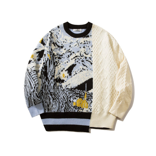 Galartsy Half Knitted Starry Night sweater