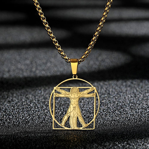Galartsy Da Vinci Vitruvian Man Necklace
