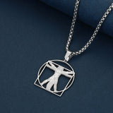 Galartsy Da Vinci Vitruvian Man Necklace, view 2