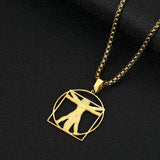 Galartsy Da Vinci Vitruvian Man Necklace, view 3