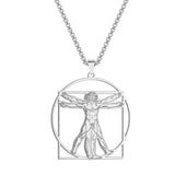 Galartsy Da Vinci Vitruvian Man Necklace, view 4