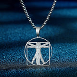 Galartsy Da Vinci Vitruvian Man Necklace, view 5