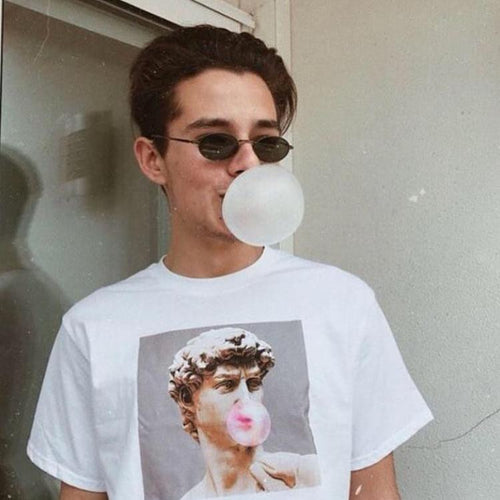 Galartsy David Michelangelo statue Bubble gum T-shirt