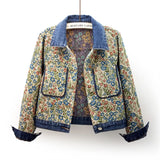 Galartsy Floral Embroidered Patchwork Denim Jacket, view 2