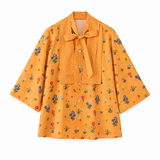 Galartsy Floral Patchwork Tie-Up Shirt, view 3