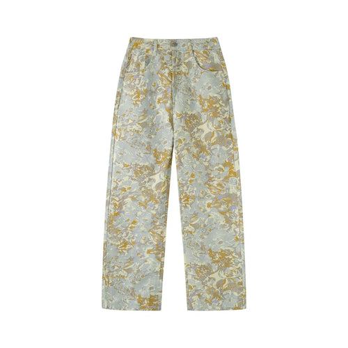 Galartsy Floral Print Straight-Leg Jeans