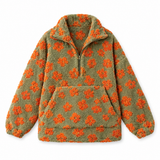 Galartsy Floral Sherpa Half-Zip Pullover, view 4