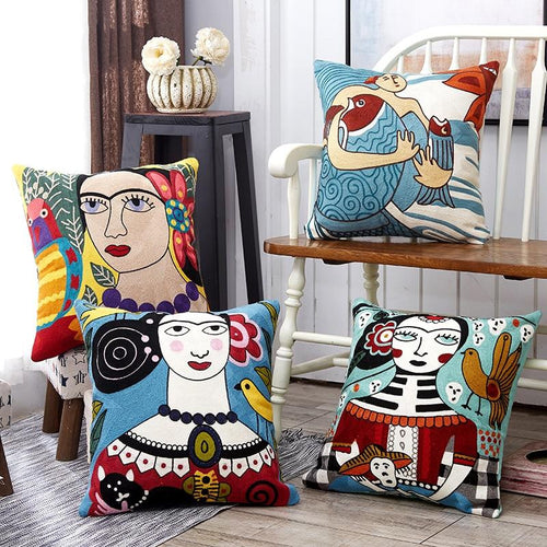 Galartsy Frida Kahlo Embroidery pillow Cases