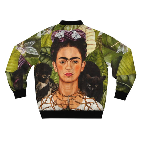 Galartsy Frida Self-Portrait with Thorn Necklace and Hummingbird Bomber jacket