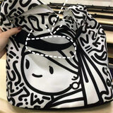 Galartsy Girl with a pearl earring doodles Shoulder bag, view 4